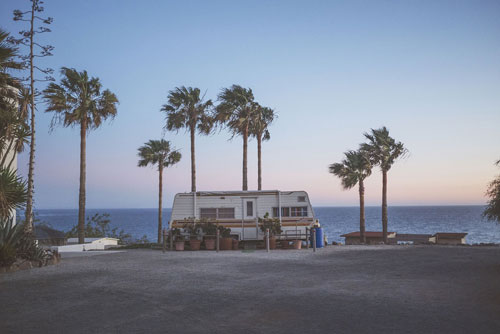 family camping resort at beach